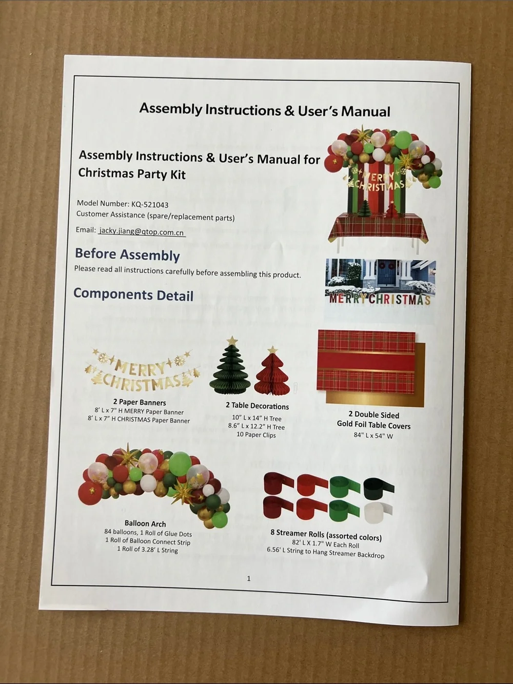 Christmas Party Kit - Red, Green, White & Gold party set for Tables, Room & Yard